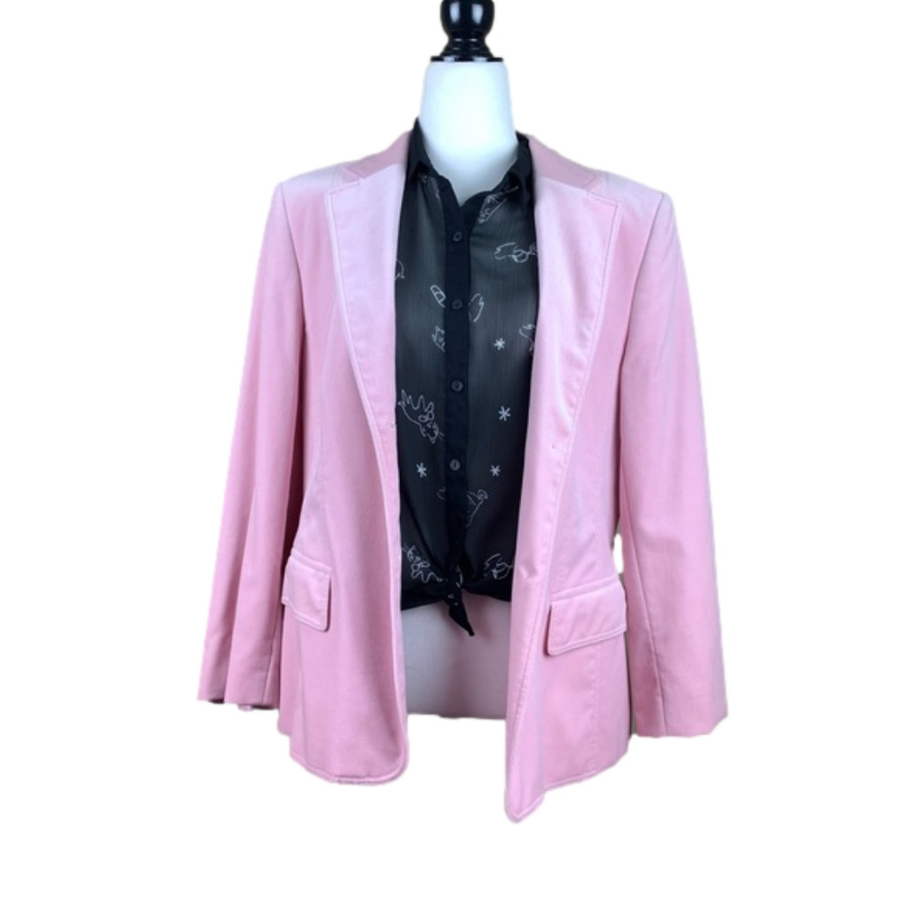 BASLER Horst Basler Fitted Pink  Velvet Blazer